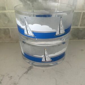 Sailboat Design Plastic Bowl Tumblers